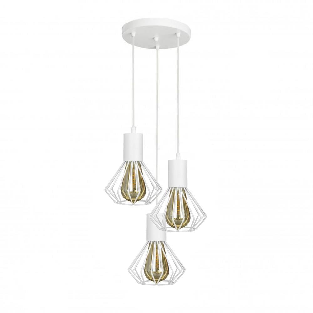 Подвесной светильник лофт MSK ELECTRIC Diadem NL 2215-3R W на круглой подставке (616084)