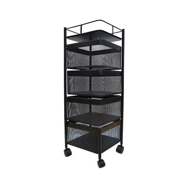 Этажерка для кухни на 4 яруса Vegetable Rack с вращающимися полками металлическая 29,5х76,5х29 см (34082082)