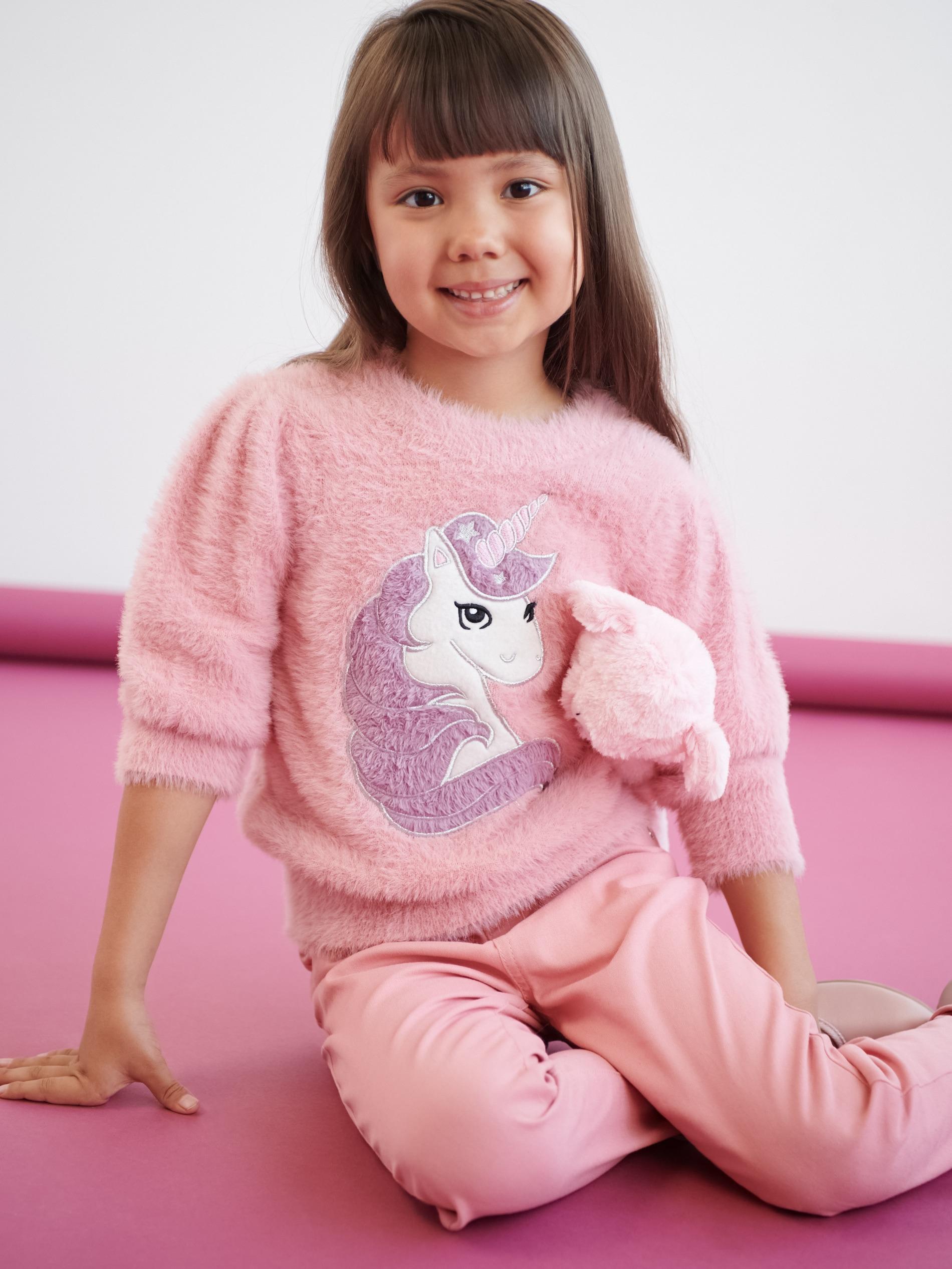 Кофта детская Sinsay 8596M Единорог 128 см Розовый (3331109412703)