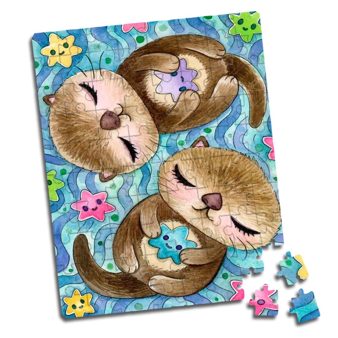 Пазл для детей Две выдры A5 80 элементов (pazl-с-200)