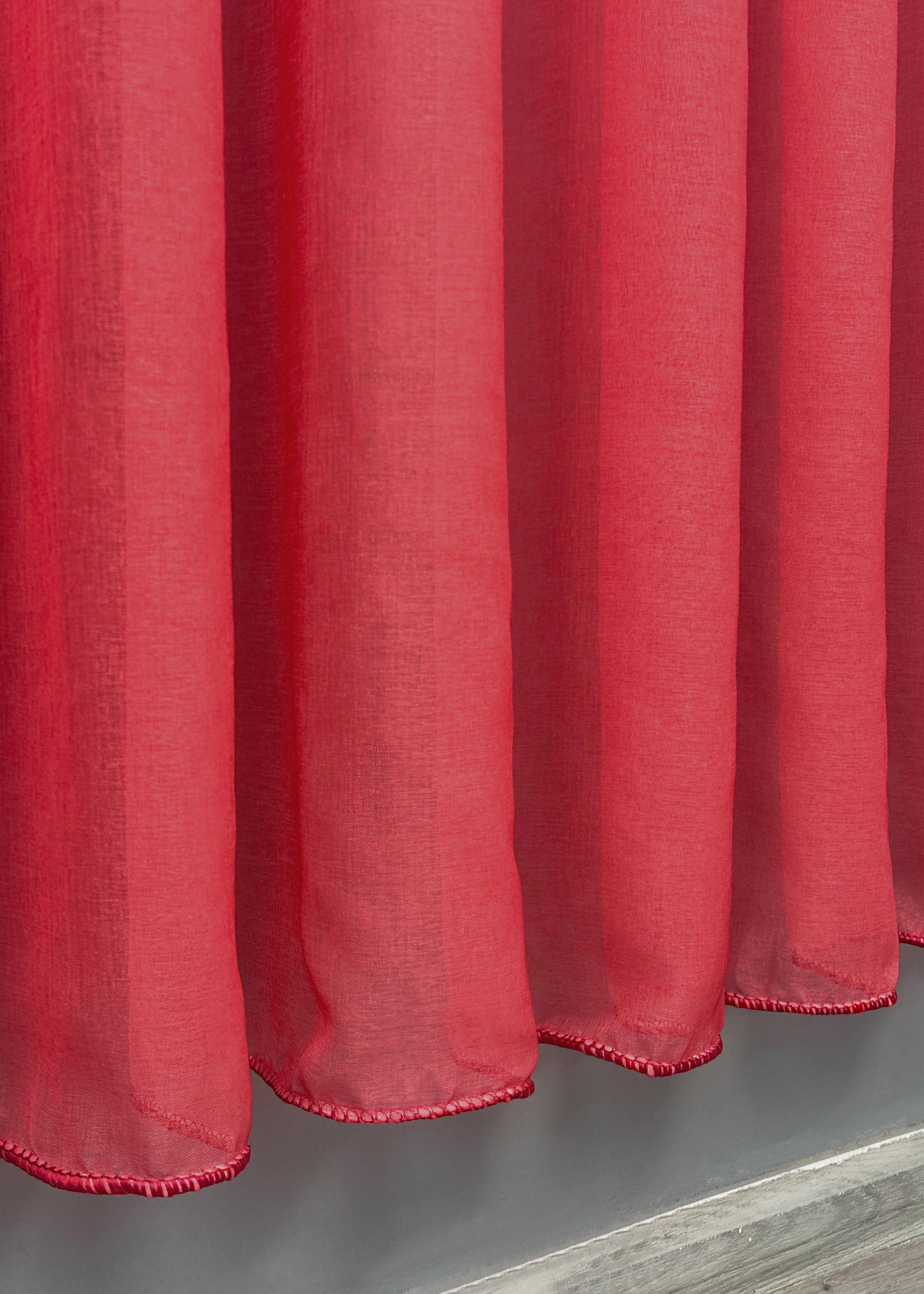 Тюль VR-Textil №829т Омбре Батист 300х250 см Красный/Белый (42-0551) - фото 7