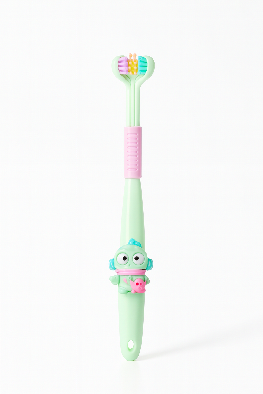 Зубна щітка YaLina тристороння дитяча з фігуркою Ханґьйодон Sanrio Hello Kitty Зелений (0549)