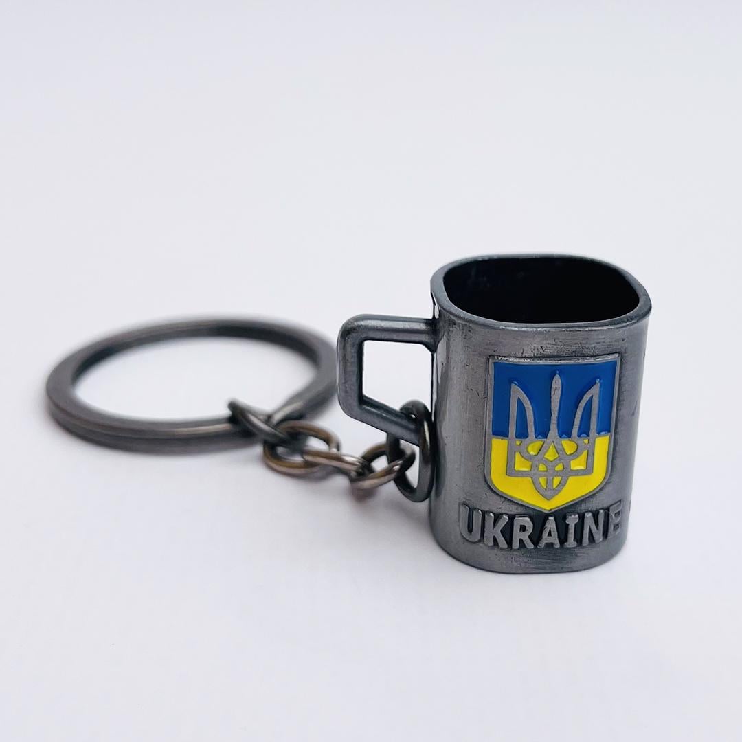 Брелок металевий Україна Кухоль Срібний