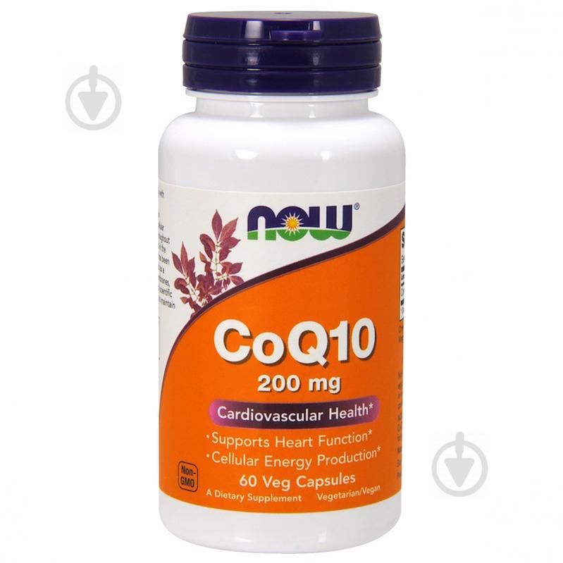 Коэнзим Q10 200 мг, CoQ10, Now Foods, 60 вегетарианских капсул