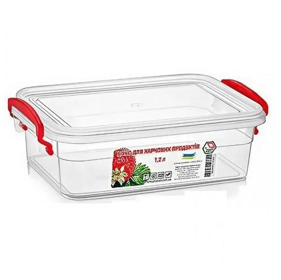 Пищевой контейнер Stenson с ручками 1,2 л 14,6х22х7 см (AN012810)