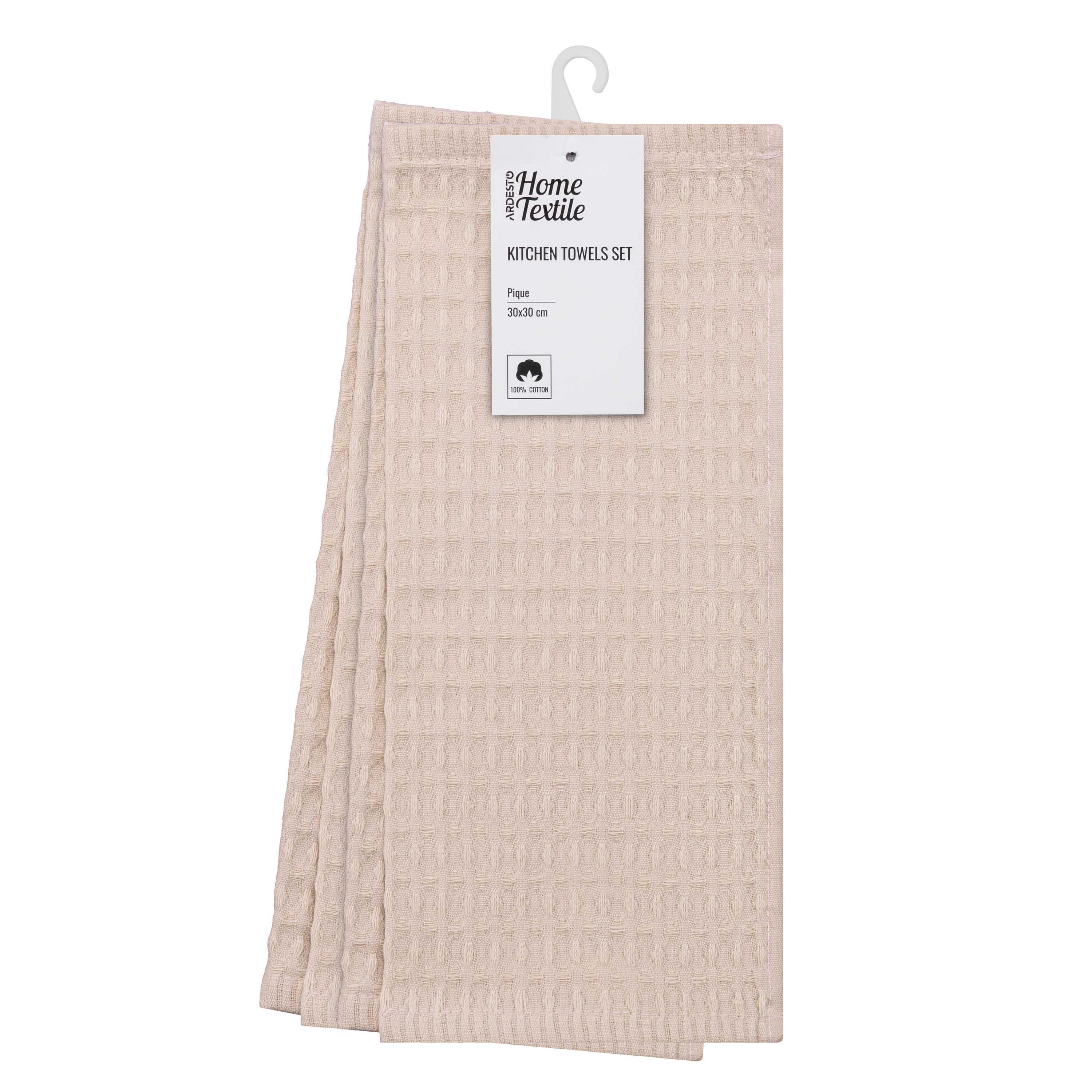 Набор полотенец Ardesto Pique 30x30 см 4 шт. Молочный (ART3030BB)