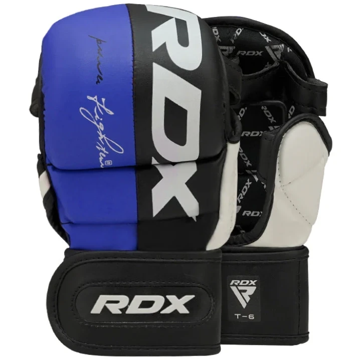 Рукавички для ММА RDX T6 MMA Sparring Gloves S Чорно-синій (2977526259)