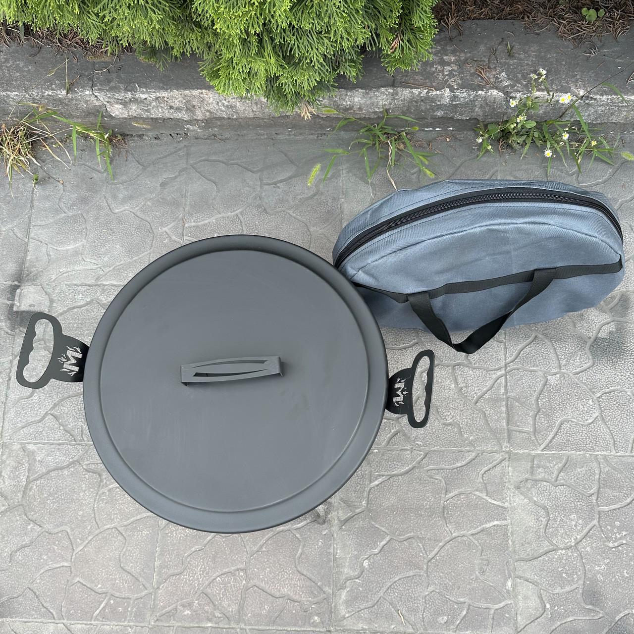 Сковорода из диска Metalzavod Фрея с крышкой и чехлом 54х41,5х33 см 40 см (SDR-40KCH) - фото 4