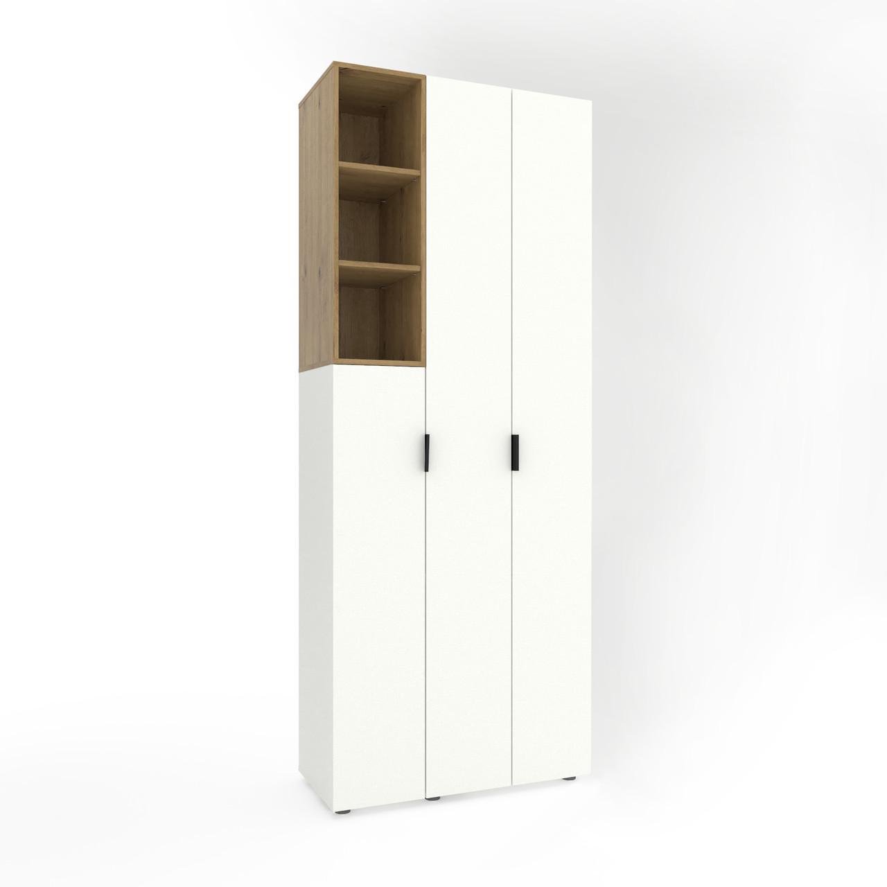 Шкаф Metkas Home A003L ЛДСП 900x420x2300 мм Белый Снег/Дуб Артизан - фото 2