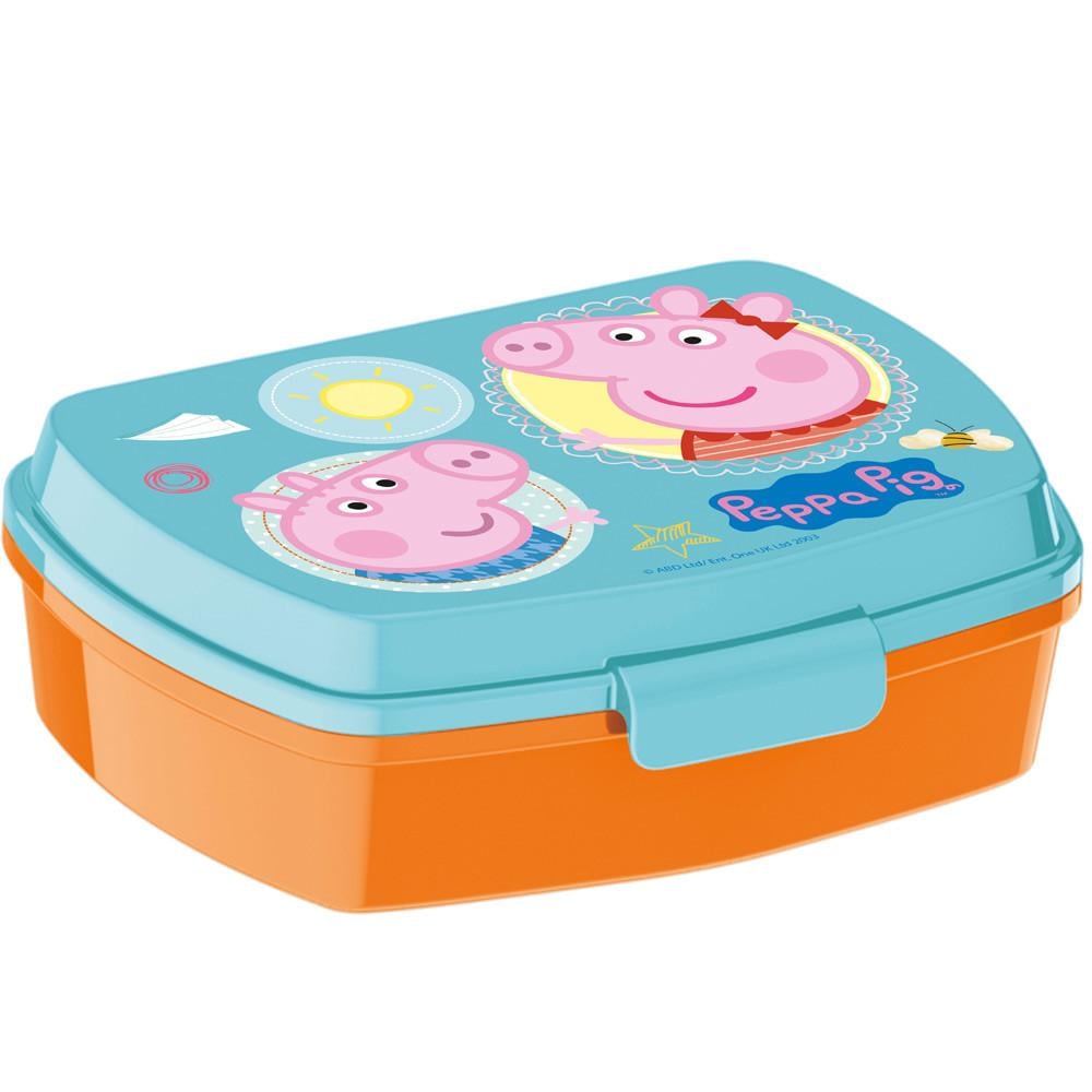 Ланч-бокс для детей Stor Peppa Pig с застежкой-клипсой 17x16x6 см Оранжевый с голубым (28398846) - фото 1 Ланч-бокс для детей Stor Peppa Pig с застежкой-клипсой 17x16x6 см Оранжевый с голубым (28398846) - фото 1