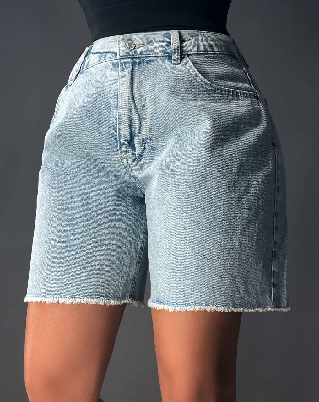 Шорты женские джинсовые ITS Basic 4015 средней длины с бахромой р. 38 81 см 105 см Голубой - фото 7 Шорты женские джинсовые ITS Basic 4015 средней длины с бахромой р. 38 81 см 105 см Голубой - фото 7