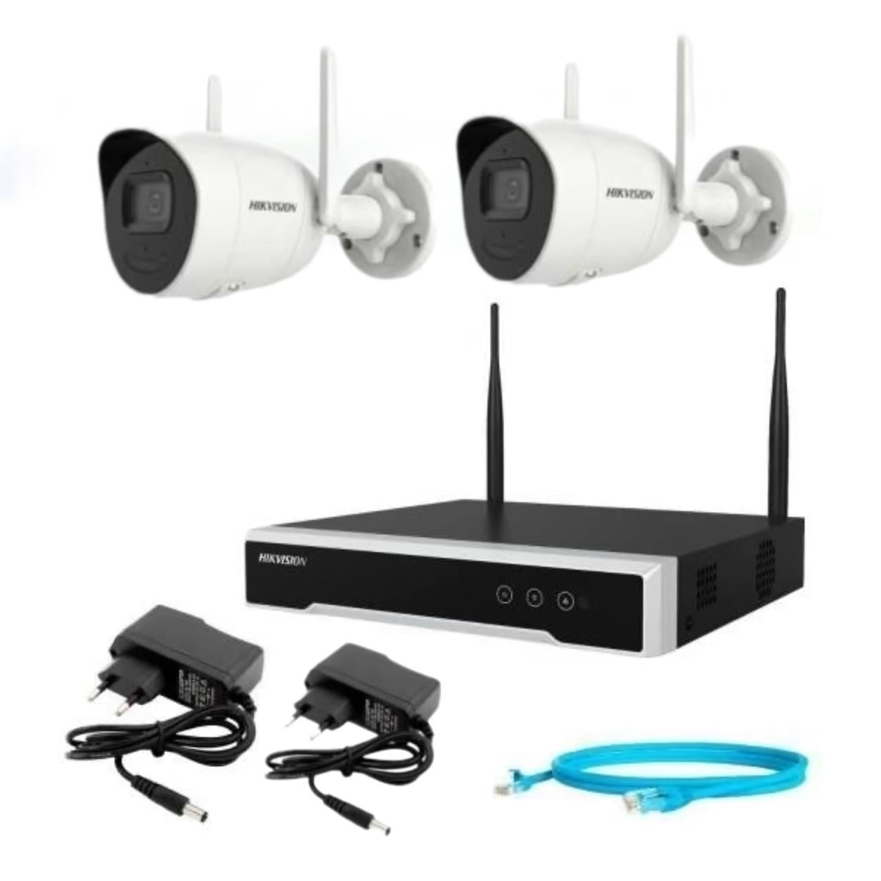 Набір відеонагляду на 2 бездротові камери Hikvision 4Mp-Wi-Fi-DS-2CV2041G2-IDW зі звуком (23321771)