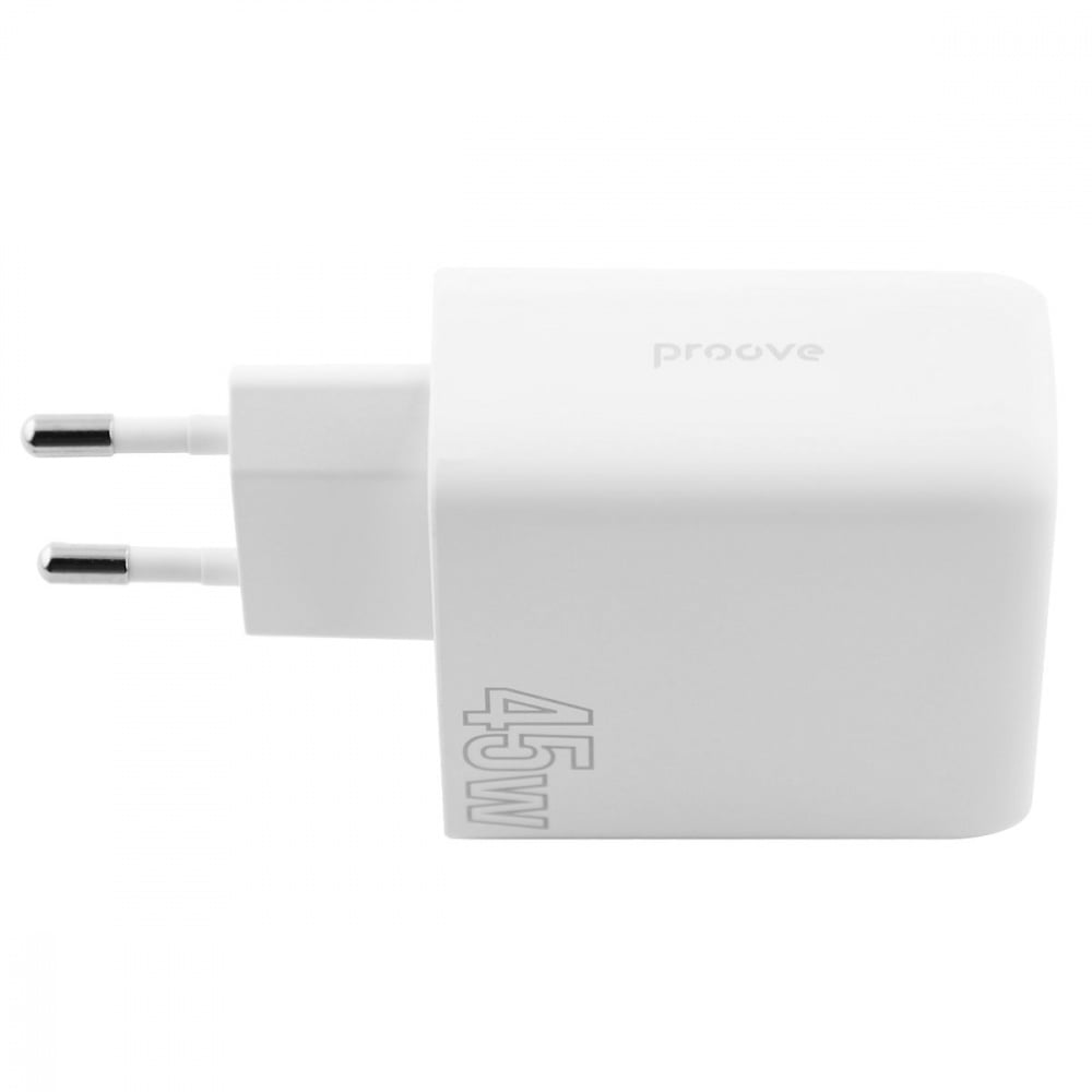 Зарядное устройство сетевое Proove Silicone Power 45 W Type-C + USB White - фото 3