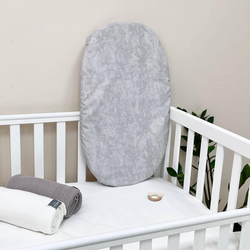 Простынь на резинке в тележку водонепроницаемая 45х80 см Мрамор серый (1690)