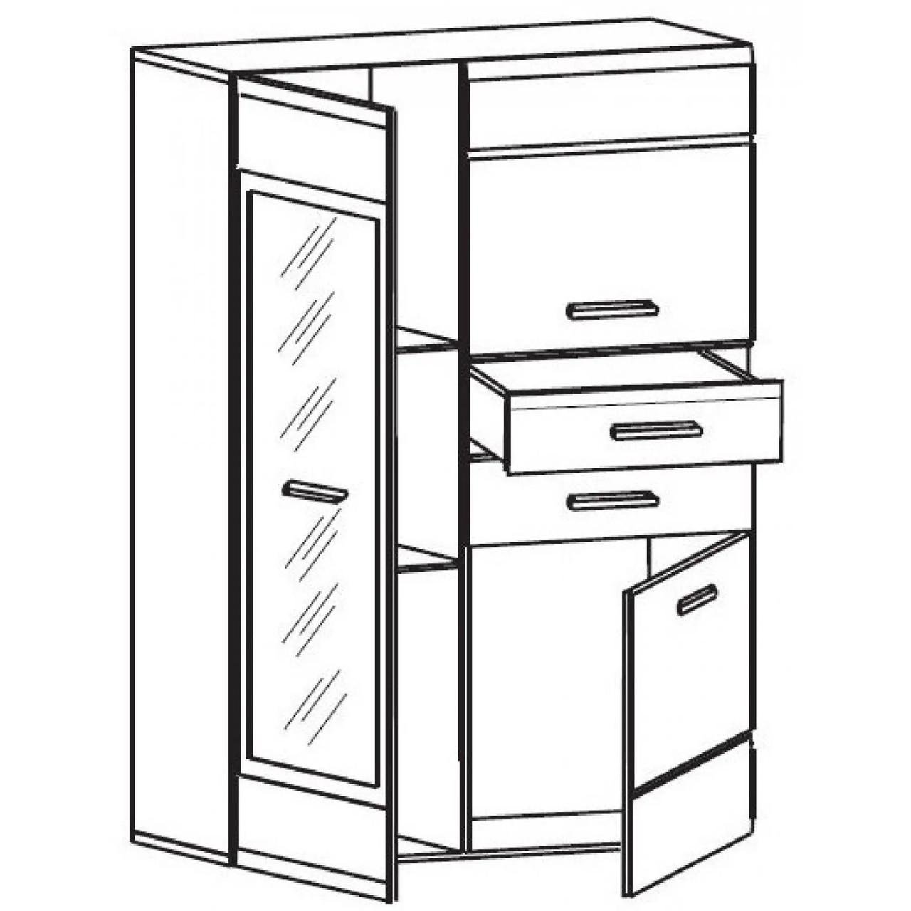 Пенал-вітрина Гербор Ушер REG1W2D2S L/P Німфея альба/Білий глянець (GRB-1059) - фото 2 Пенал-вітрина Гербор Ушер REG1W2D2S L/P Німфея альба/Білий глянець (GRB-1059) - фото 2