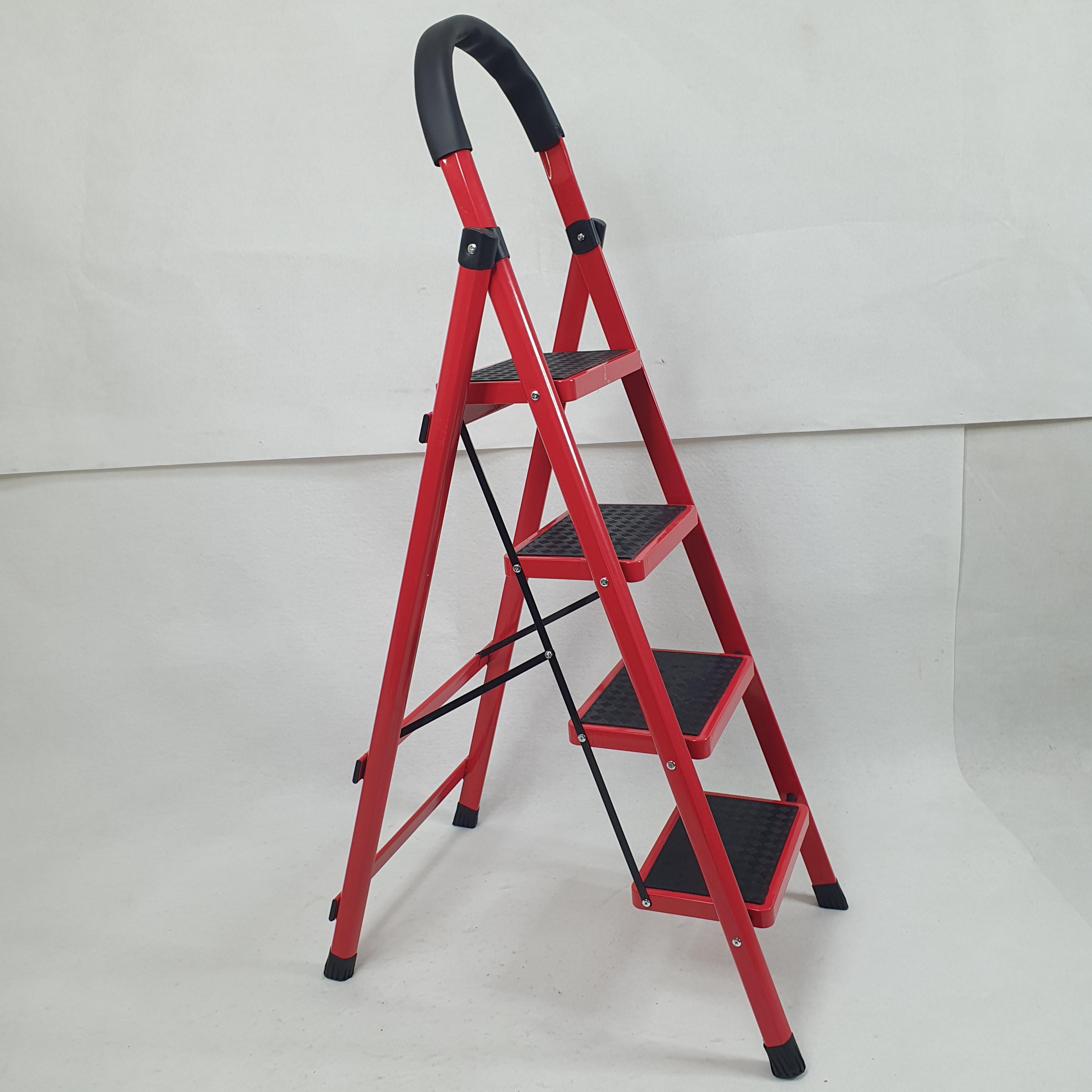 Лестница металлическая на 4 ступени с прорезиненными ковриками (LFS-4S-Red) - фото 4 Лестница металлическая на 4 ступени с прорезиненными ковриками (LFS-4S-Red) - фото 4