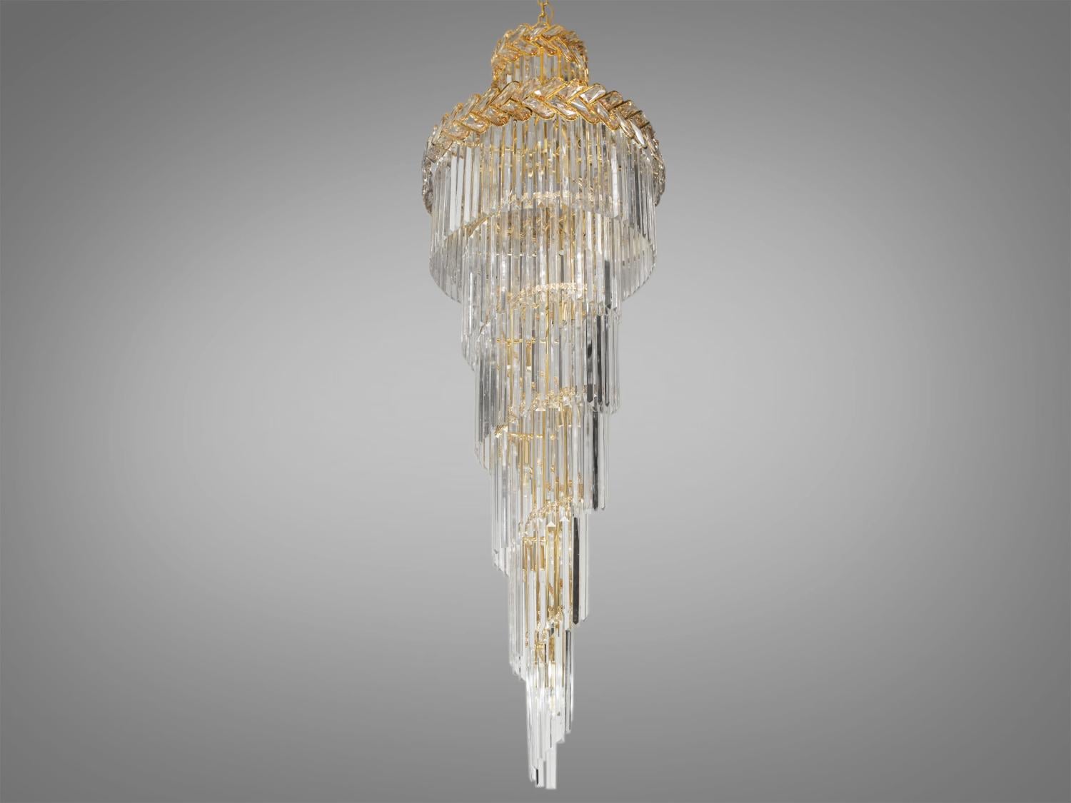 Люстра хрустальная подвесная 40 Вт Золотой (82206/1000xH3500G)