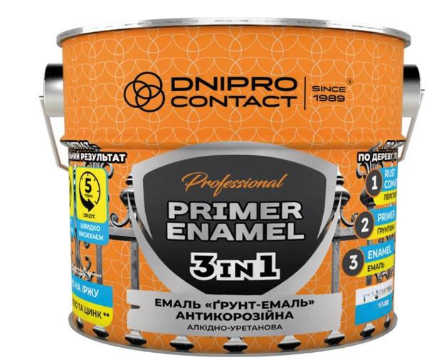 Грунт-емаль антикорозійна Dnipro Contact 3в1 2,2 кг Сріблястий (3096)