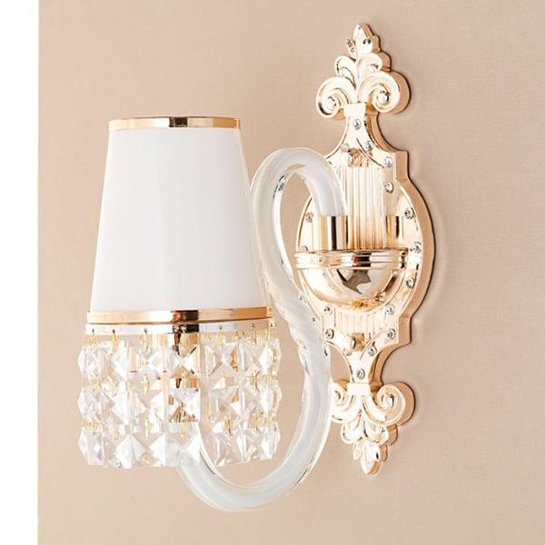Бра Flora з абажуром і декоративним камінням Золотий (OU047/1WB)