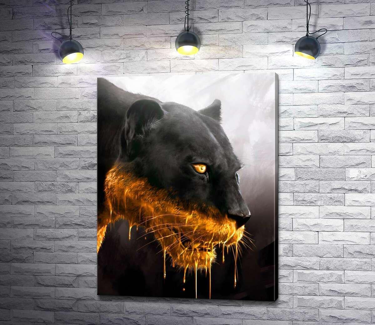 Картина ArtPoster Черная пантера в золоте 77x100 см Модуль №1 (004151)