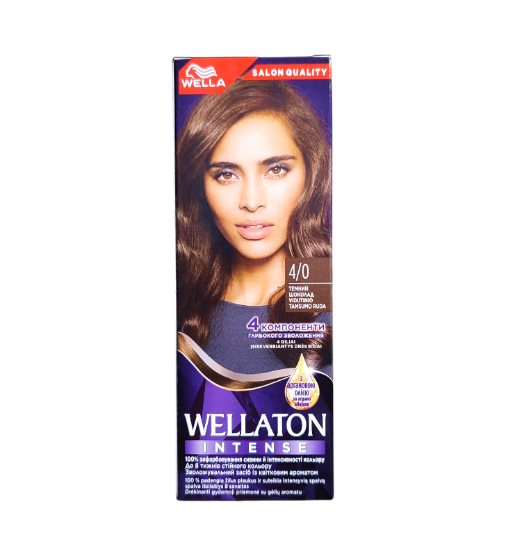 Крем-краска для волос Wellaton Intense 4/0 Темный шоколад 110 мл