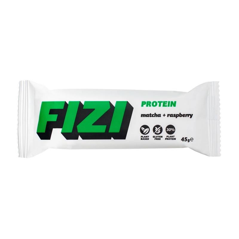 Протеиновый батончик 11 г білка без белого сахара Fizi Protein Bar Special 45 г Матча/Малина