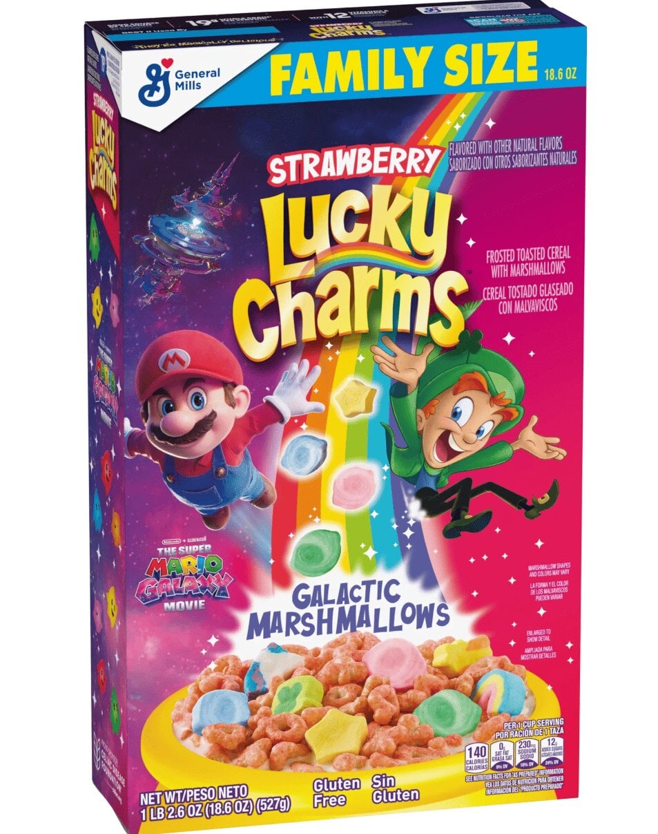 Сухий сніданок Lucky Charms The Super Mario Strawberry 527 г (2928348841)