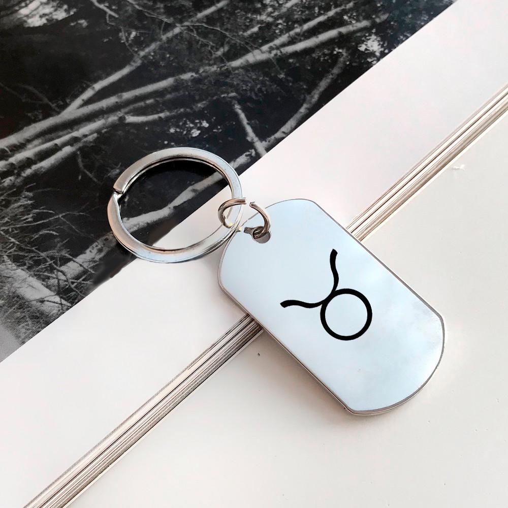 Брелок жетон с гравировкой знак зодиака Телец 1 (BZZ005)