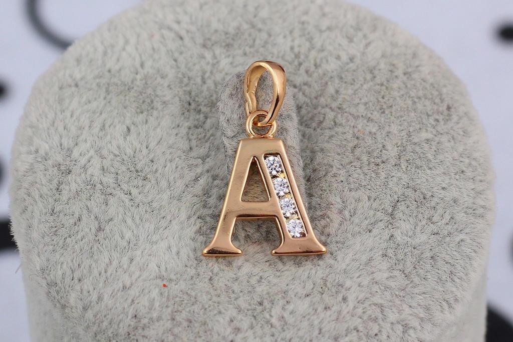 Кулон Xuping Jewelry Літера А 1,5 см Золотистий