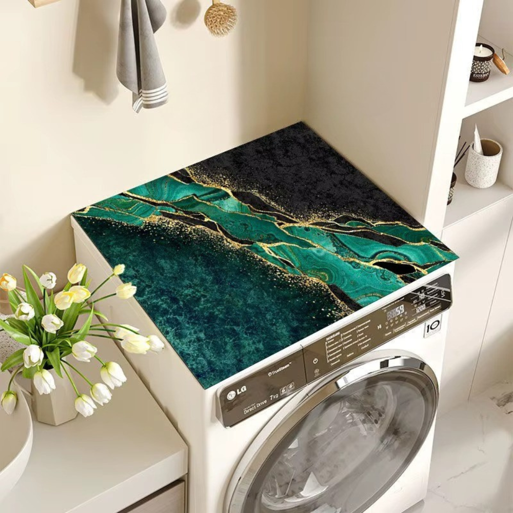 Килимок на пральну машину захисний вологопоглинаючий гумовий пилозахисний квадратний 60х60 см Малахіт