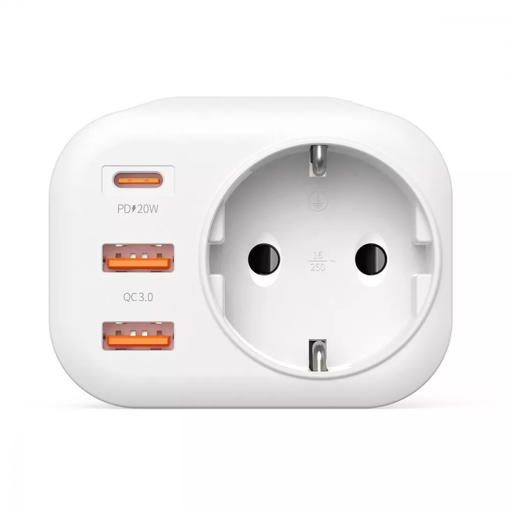 Розетка багатофункціональна Proove Multifunctional Socket PD-01 EU 1AC Type-C 20 W 2USB White (575116)