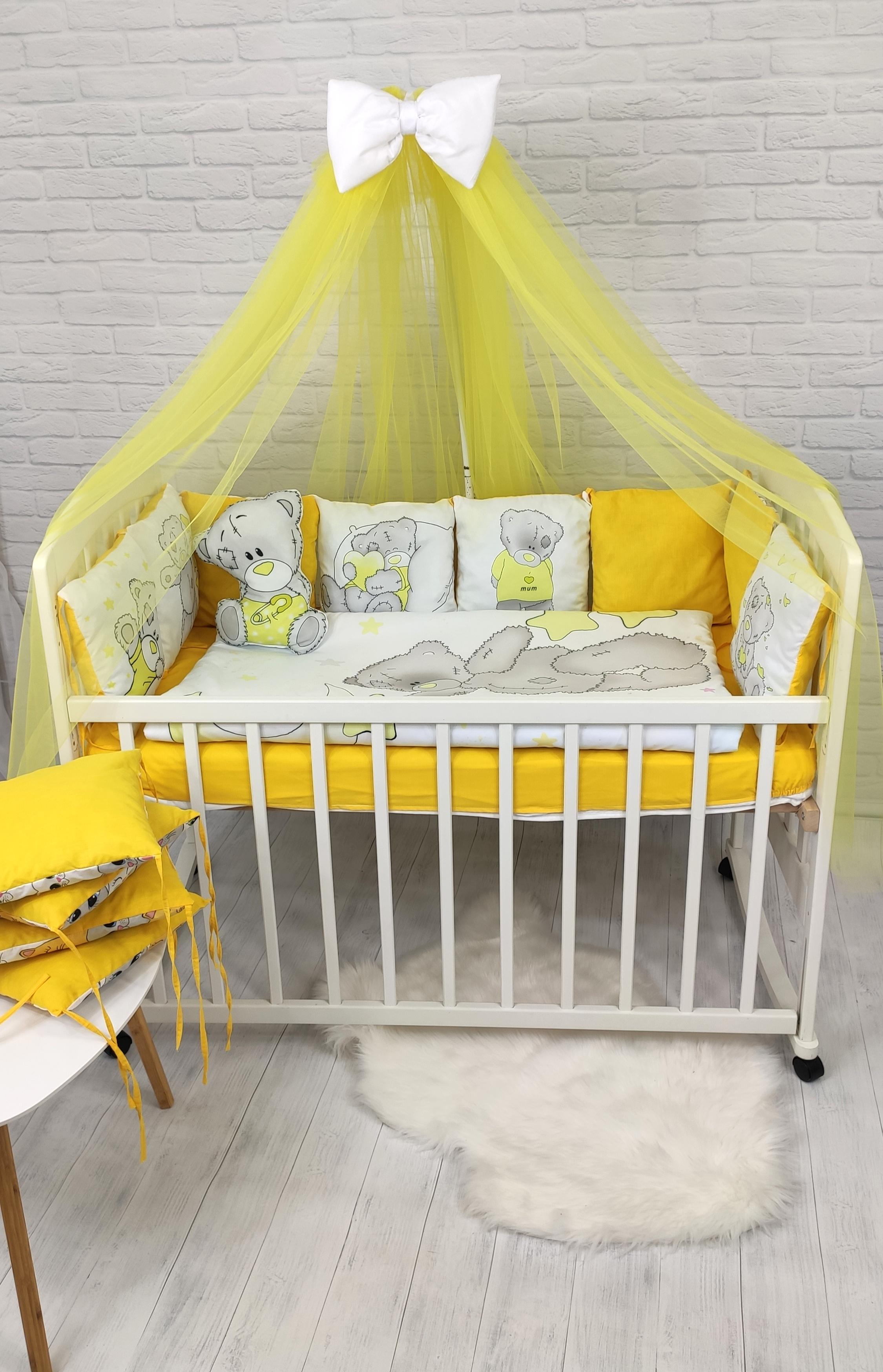 Комплект постельного белья Тедди для новорожденных Желтый - фото 3 Комплект постельного белья Тедди для новорожденных Желтый - фото 3