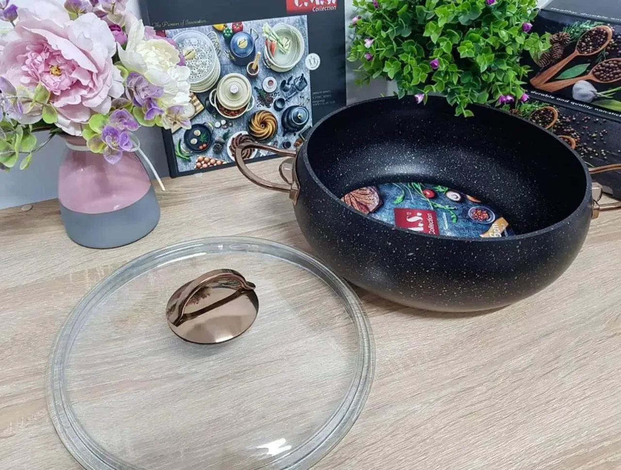 Кастрюля OMS Collection 3141 24 см 4,5 л Bronze - фото 2 Кастрюля OMS Collection 3141 24 см 4,5 л Bronze - фото 2