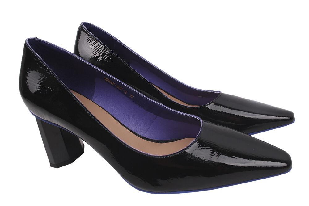 Туфли Sasha Fabiani на каблуке женские из лаковой кожи р. 38 Черный (13-20DT)