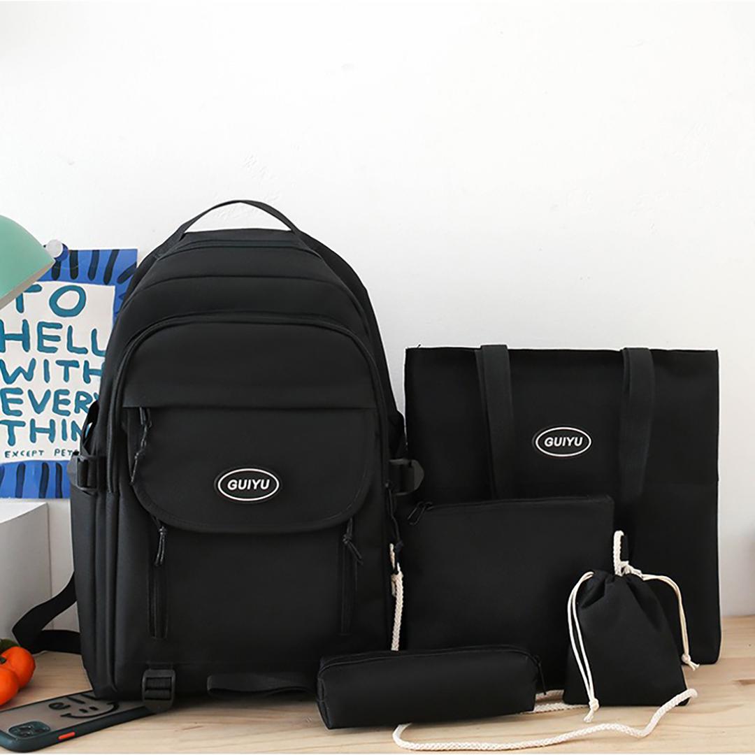 Шкільний рюкзак для дівчинки GUIYU 5в1 5-11 клас Чорний (27668064) - фото 1 Шкільний рюкзак для дівчинки GUIYU 5в1 5-11 клас Чорний (27668064) - фото 1