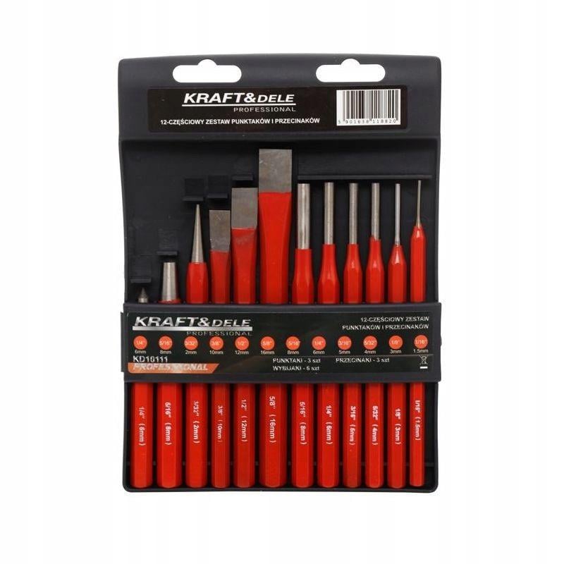 Набор пробойников и зубил Kraft&Dele KD10111 12 шт.