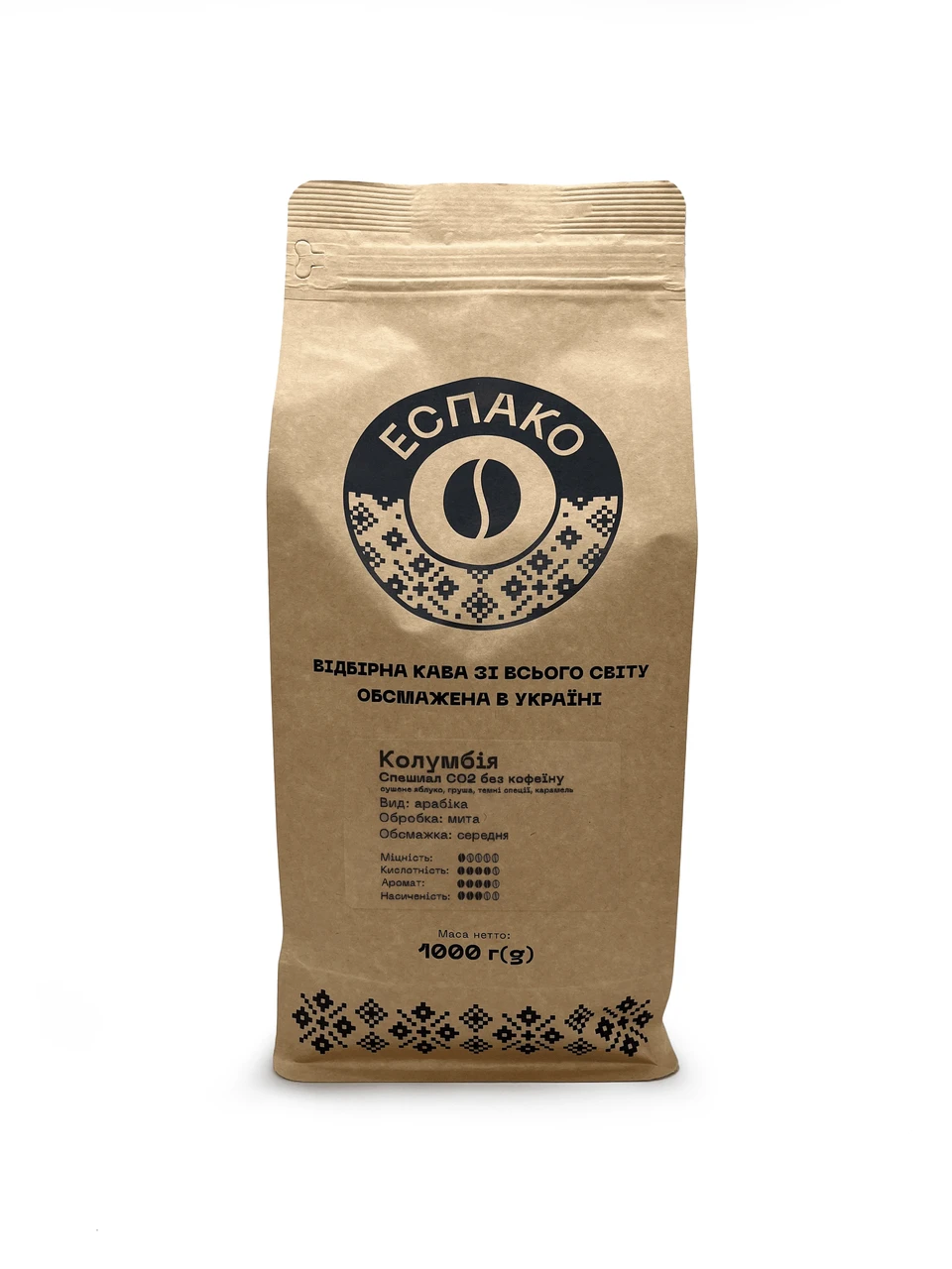Кофе в зернах свежеобжаренный без кофеина Espako Колумбия Special СО2 1 кг (373456323)