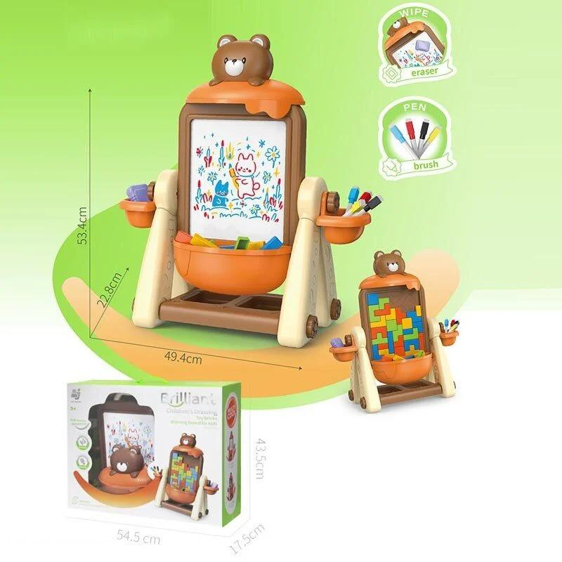 Мольберт 899-93 Y 8 двусторонний рисунок маркерами/механический тетрис/маркеры пиши-витирай (166175) - фото 2