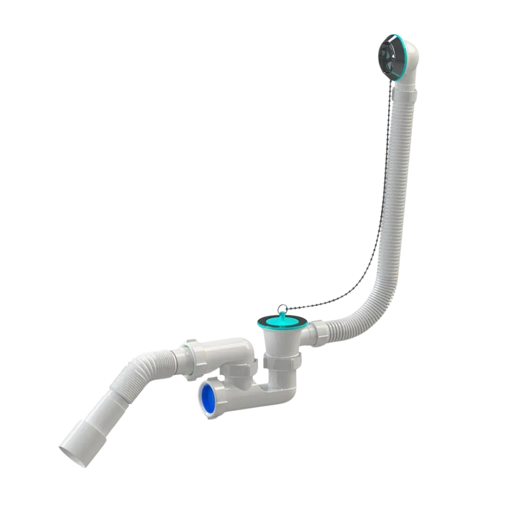 Сифон регулируемый для ванны SoloPlast Р0110 пластиковый с переливом (2513173610)