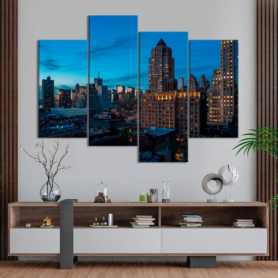 Картина город Знаменитый район Манхэттена Вест-Сайд 129x90 см (A692-4)