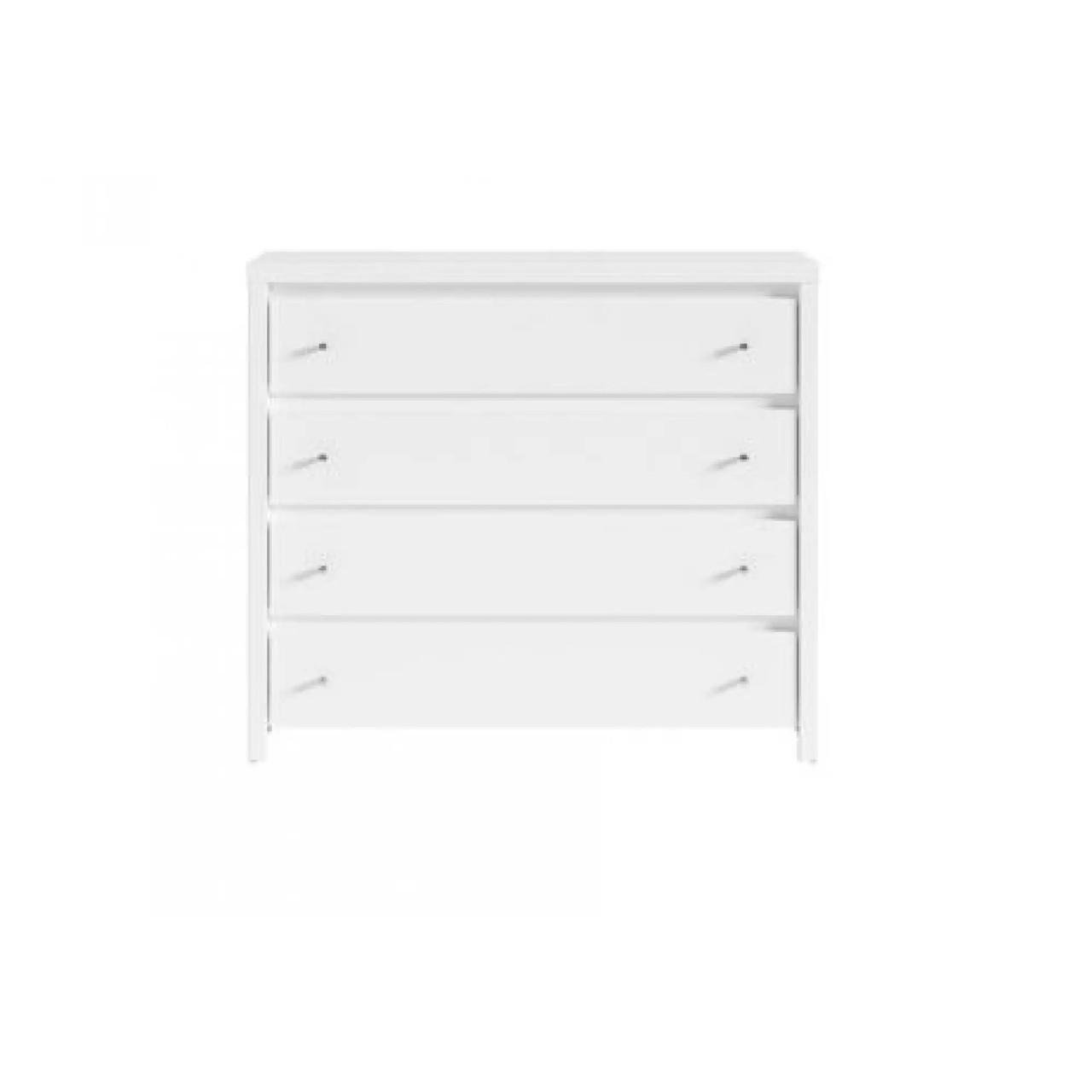 Комод в спальню ВМК БРВ Кристина KOM4S Белый/Белый глянец (GRB-1491)