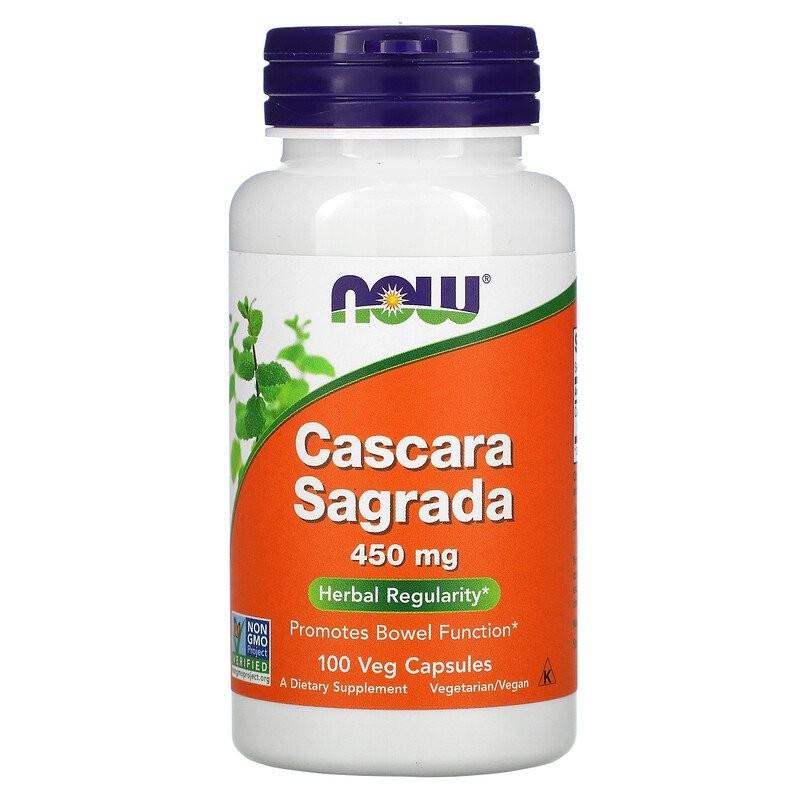 Натуральная добавка Now Foods Cascara Sagrada 450 мг 100 капсул