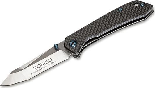 Туристический нож Tokisu Liner Lock 66 мм 60 HRC с чехлом 7Cr17Mov нержавеющая сталь