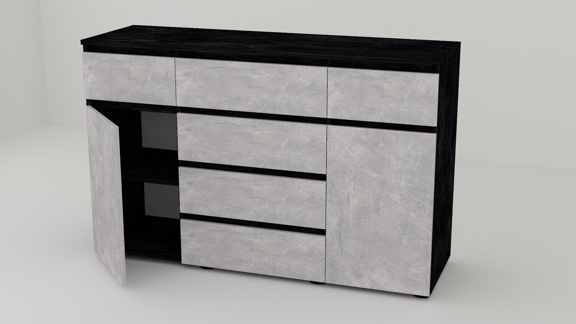Комод Алекса СН-242/45 140х45х90 см Индастриал/Бетон темный