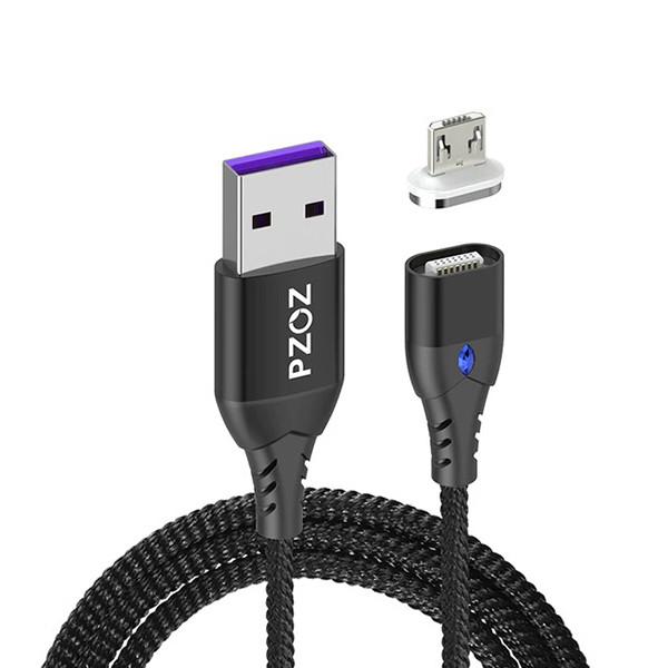 Кабель магнитный PZOZ Micro-USB 5А с наконечником 1 м Черный Кабель магнитный PZOZ Micro-USB 5А с наконечником 1 м Черный