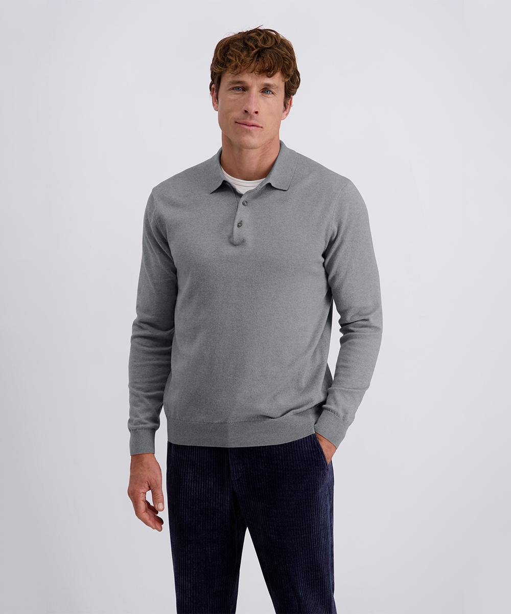 Поло чоловіче на довгий рукав S Сірий (C5 51714.5133.9102-S)