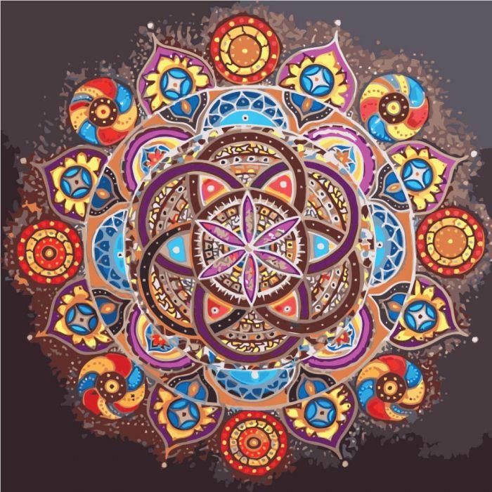 Набор для рисования по номерам Ідейка Мандала жизни 40х40 см (KHO2817)