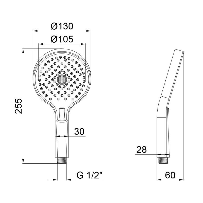 Лейка для душа Q-tap Rucni A133O3KCW (SD00041909) - фото 3