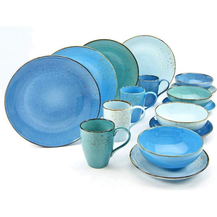 Столовий сервіз Creatable Nature Collection Aqua на 4 персони 16 пр. Блакитний (33494190)
