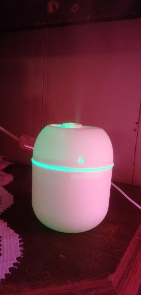 Зволожувач повітря з RGB підсвічуванням Humidifier 220 мл Рожевий - фото 3